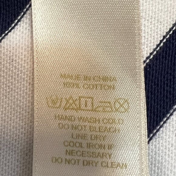 kate spade Women's Sweater White Navy Stripes Long Sleeve Size XL V-Neck Pockets - Picture 6 of 9